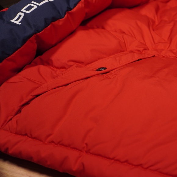 Polo Ralph Lauren Puffer Jacket Red Blue White 1XB Polyester Cotton Brand New - Picture 7 of 16